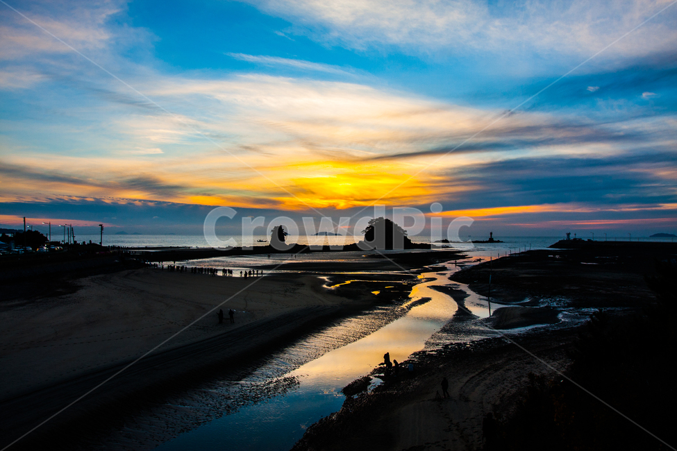 일몰,서해,꽃지해수욕장,바닷가,노을,저녁,석양,자연,풍경,nature,landscape,한국자연풍경,한국자연경관,korea nature landscape,outdoors,옥외