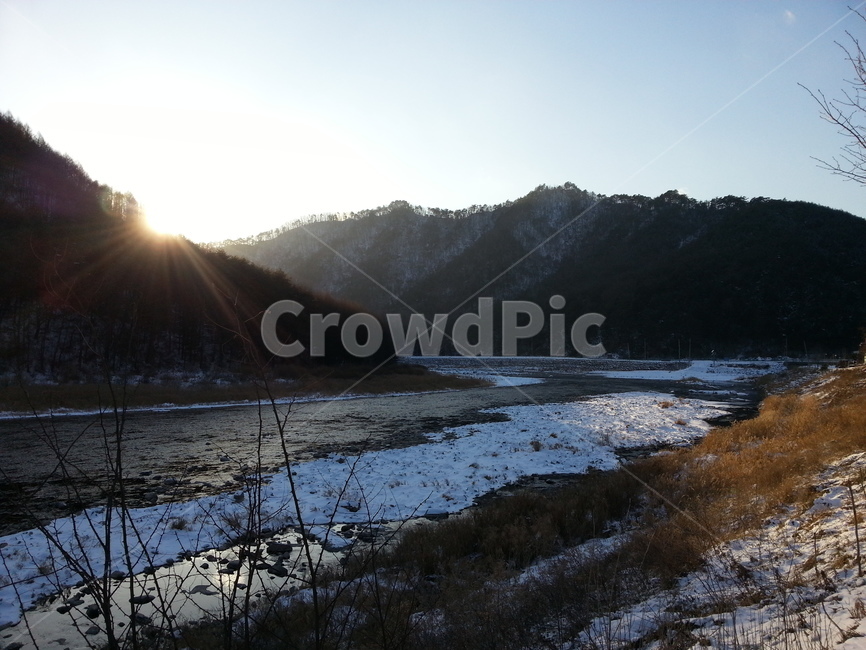 겨울풍경,시골,산,계곡,눈,겨울
