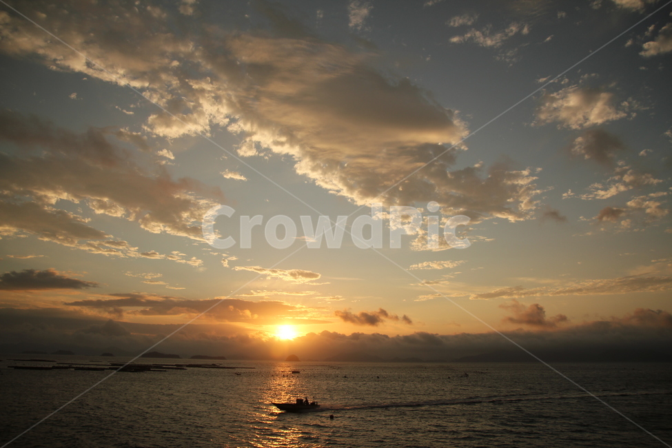 일출,바다,하늘,배,구름,풍경,완도,전라남도,실루엣,sunset