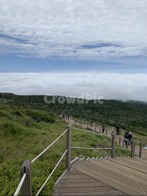 산,산길,산책로,자연,트래킹,구름,한라산