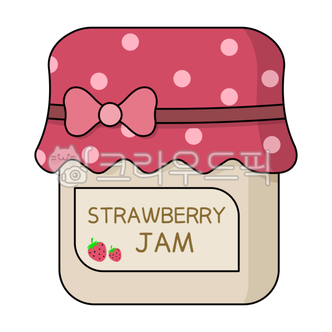 쨈,딸기쨈,유리병,라벨지,땡땡이패턴,라벨링,핑크색,보틀,과일쨈,스트로베리,딸기,영어,분홍색,핑크,베이지색,리본,묶다,포장,묶은,패킹,일러스트,클립아트,디자인,그래픽,귀여운,다꾸,스티커,삽화