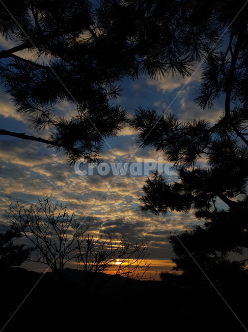 일출,산,하늘,구름,해돋이