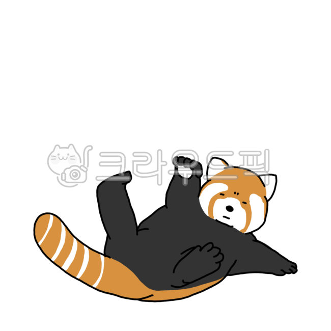 레서판다,귀여운,동물,그림,일러스트,넘어짐,자세,판다