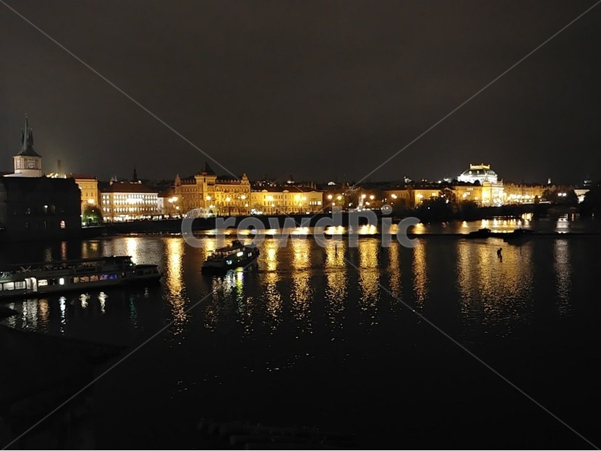 야경,체코,프라하,강,까를교,선박,water,waterfront,도시,유럽,낭만적인,praha,prague,야경,밤,풍경,nightscape,night,landscape