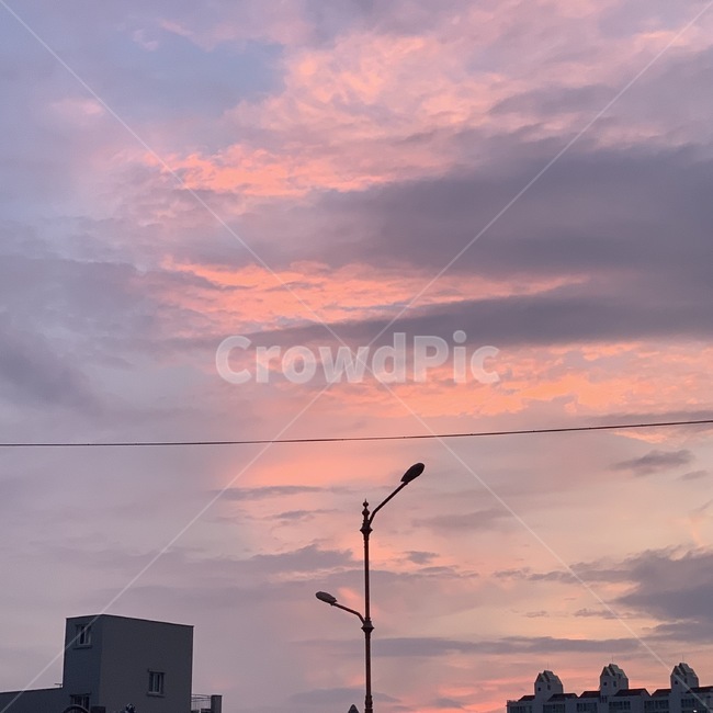 감성,하늘,노을,구름,색감,nature,자연,outdoors,붉은하늘,가로등,감성사진,잔잔