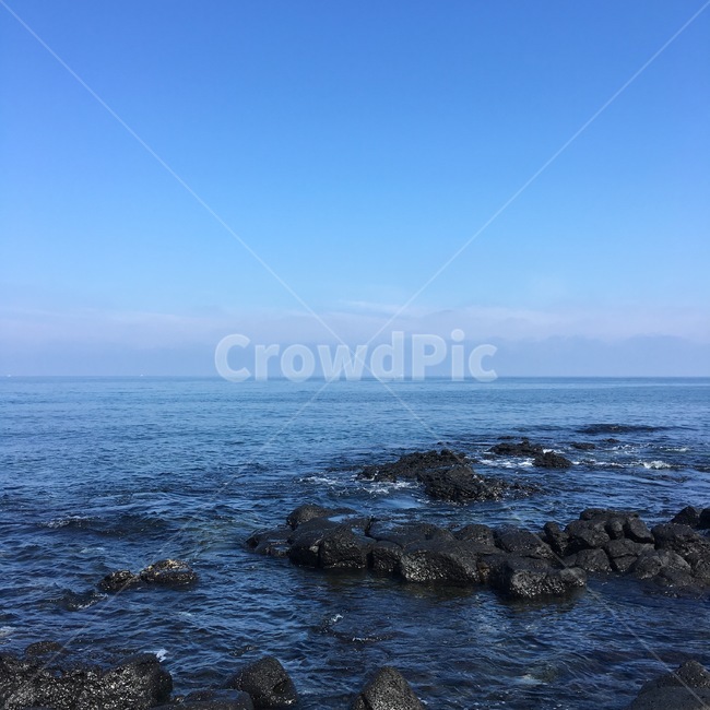 제주도,애월,바다,파란하늘,현무암