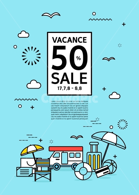 Credit card,parasol,banner,Line illustration,tube,carrier,popup,caravan,vacation,Seagull,beach volleyball,travel,camping car,shopping