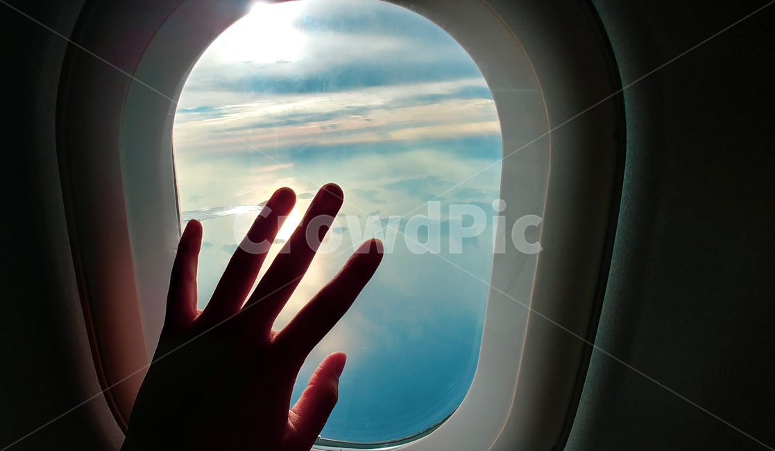 손,구름,윈도우,항공,비행기,window,창문