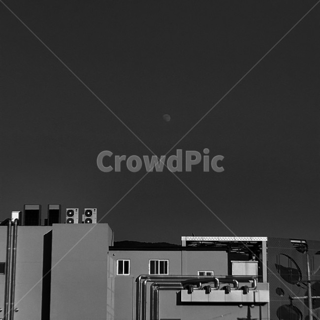 도시,달,modern,moon,city,black,dark,흑백,흑백,모노톤,monochrome,black and white