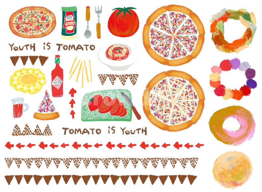 토마토,피자,스파게티,핫소스,파마산치즈,포크,수저,주방,부엌,음식,프랑스,프랑스요리,요리,빈티지,키덜트,데코레이션,젊음,생기,발랄,크레파스,크레용,그림,원형,띠,레이스,손그림,일러스트레이션,맛있는,캐주얼,식당,레스토랑,디쉬,메뉴,디너,아이콘,소스,치즈,수프,tomato,pizza,spaghetti,hotsauce,parmesancheese,fork,spoon,cook,cooking,kitchen,food,france,francefood,delicious,vintage,kidult,yummy,decoration,youth,life,vital,lively,crayon,draw,drawing,handdrawing,doodle,illustration,casual,round,line,lace,restaurant,dish,menu,meal,snack,lunch,dinner,icon,sauce,cheese,soup,kidadult