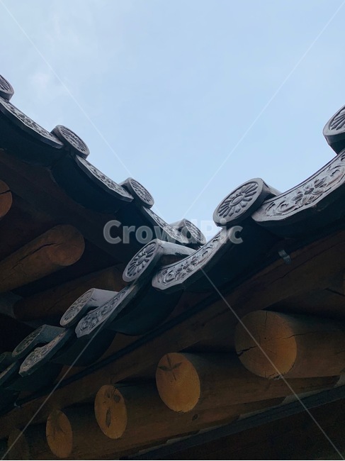 지붕,초가집,하늘,기와,기왓집