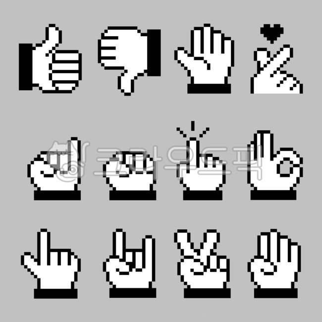 픽셀손,8비트,아이콘,손하트,포인터,손,픽셀아트,pixel,icons,pixelart,8bit,hand,신체부위,bodypart,ok,handheart,픽셀