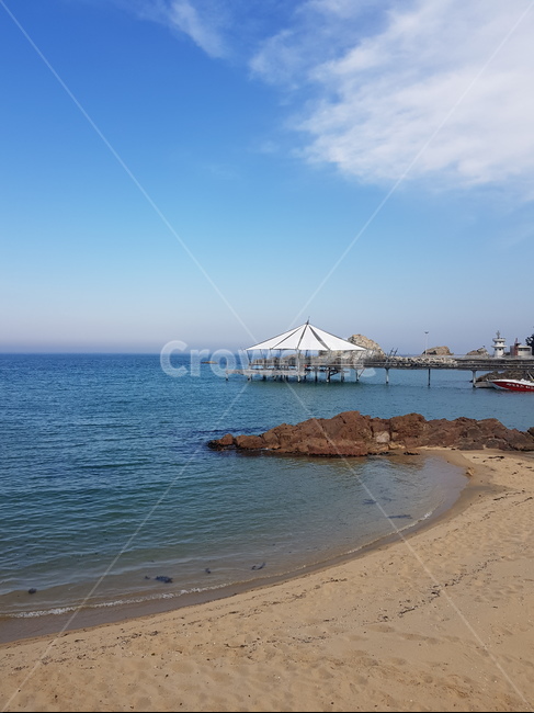 바다,푸른하늘,자연,동해,동해바다,정동진,모래,모래사장,바닷물,수평선,자연환경,정동진해안,관광지,파란하늘,휴양지