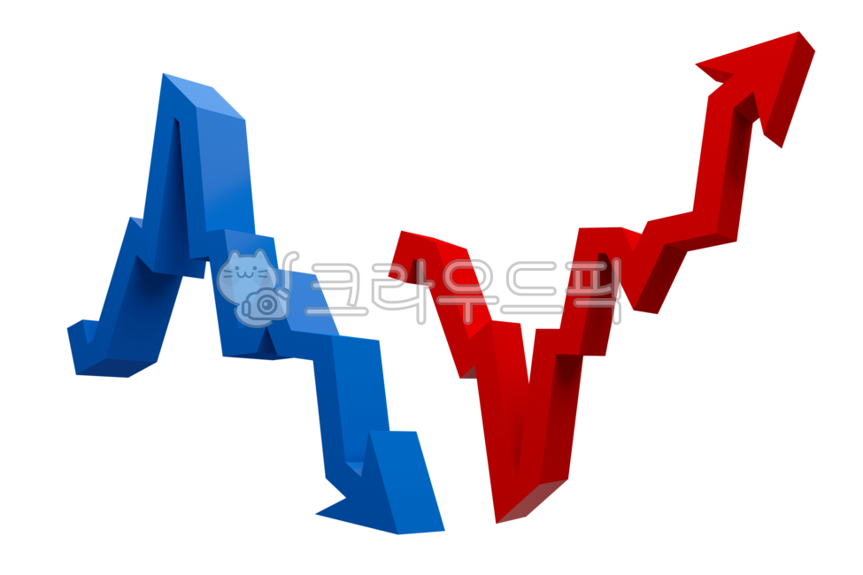 solid,arrow,Xianghyang,Increase,degradation,graphics,graph,Red,3d,rebound,blue,illustration,graphic,sudden drop,sudden rise,direction