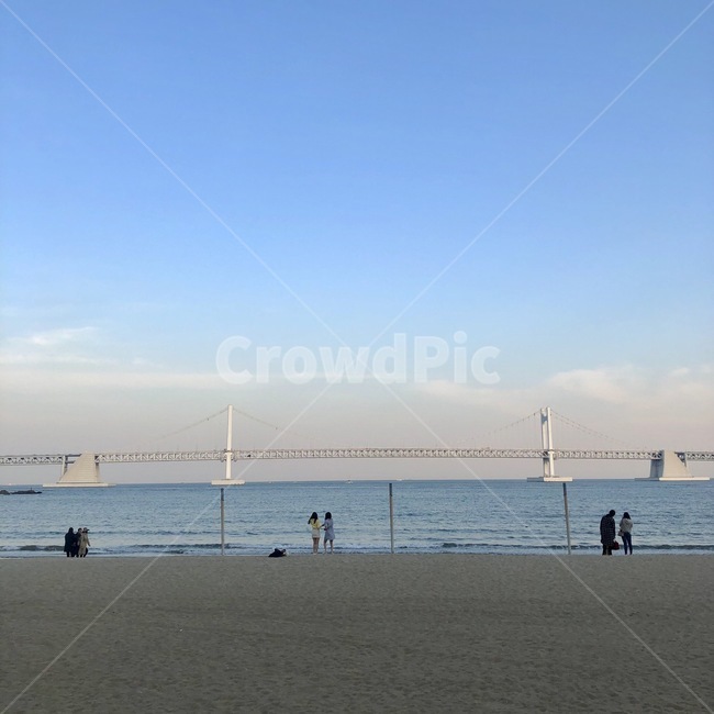 바다,광안리,하늘,해변,해수욕장,부산,그라데이션,풍경,해운대,광안대교