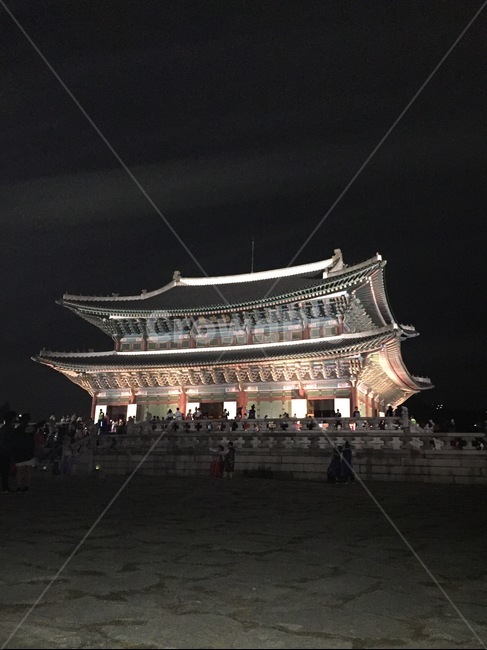 야간,경복궁,한국,건축물,서울