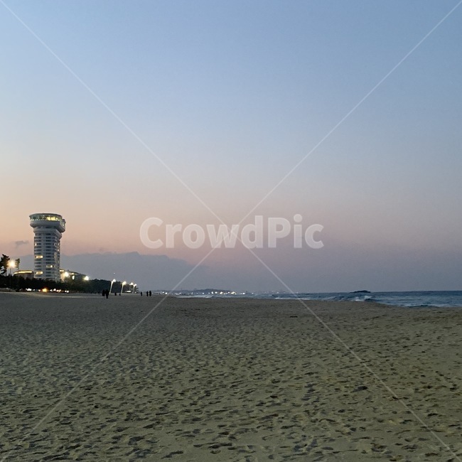 노을,야경,바다,분홍하늘,하늘,감성,자연,풍경,nature,landscape,해변,바다,beach,sea,architecture,건축물,tower,탑,building,건물