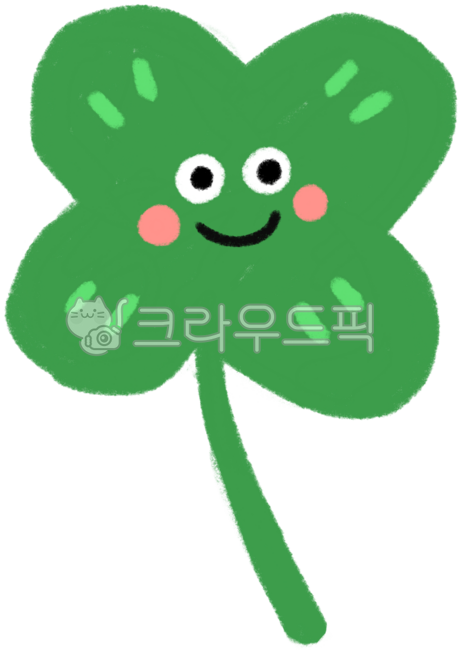 네잎클로버,행운,귀여운,초록,미소,스마일네잎클로버,의인화식물,으인화캐릭,식물