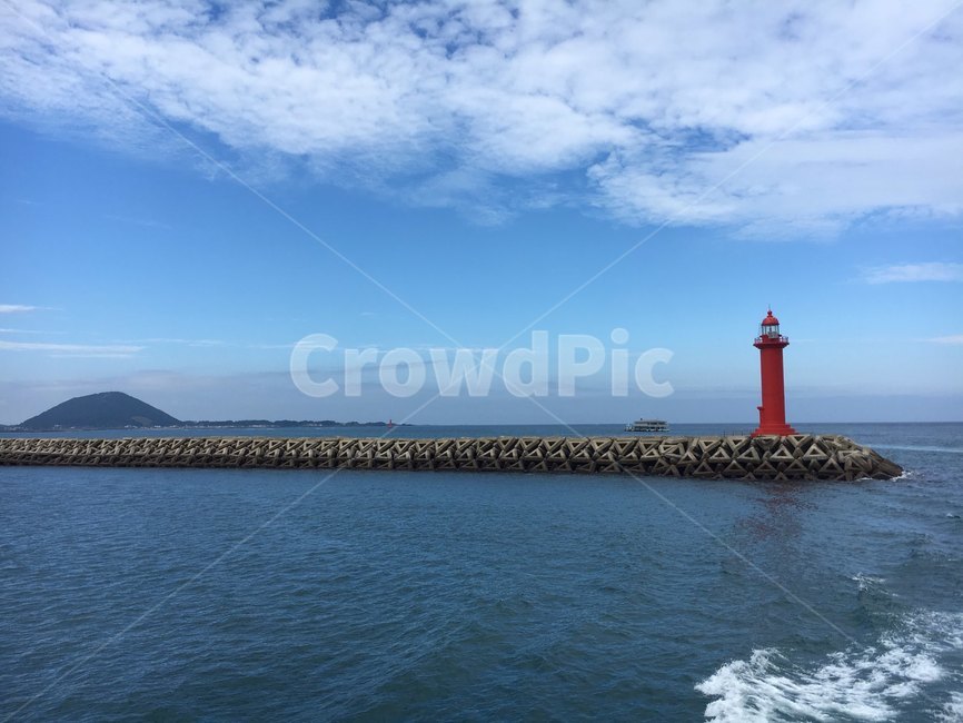 등대,빨간등대,방파제,푸른하늘,섬,제주도바다,섬등대,등대,lighthouse