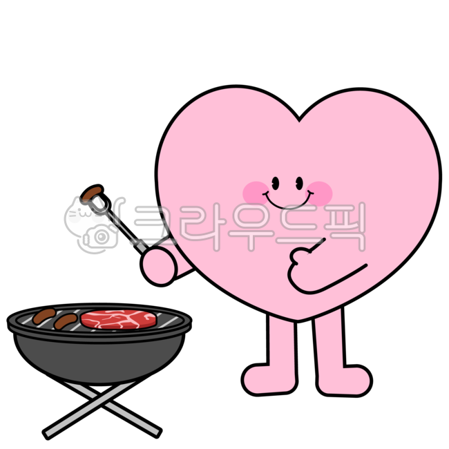 BBQ,shape,mascot,shape character,grilling meat,Camping,heart,grill,Figure