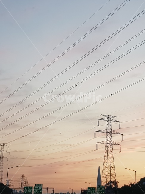 cable,케이블,powerlines,전력선,해질녘,노을,저녁하늘,퇴근길