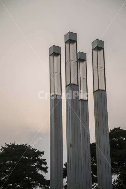 노을,석양,전등,가로등,하늘,조각상,동상,석상,조형물,statue,bronze statue,stone statue
