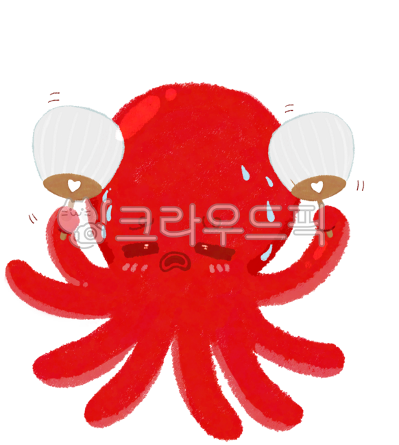 Pastel octopus,crayon octopus,crayon octopus,octopus character,cute octopus,sea creature,fan,red octopus