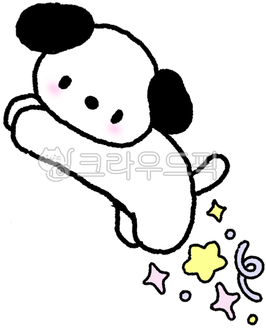 Puppy,character,sticker,hand drawing,illustration,cute,flying,sky,star,pastel,puppy illustration,puppy sticker,puppy hand drawing,wingless flight,pet,flying in the air,jumping puppy,emotional character,animal drawing,cute animal drawing