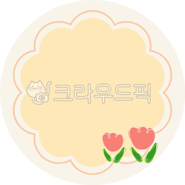 Flower memo, spring, memo, flower, circle - Authentic Korean Stock ...