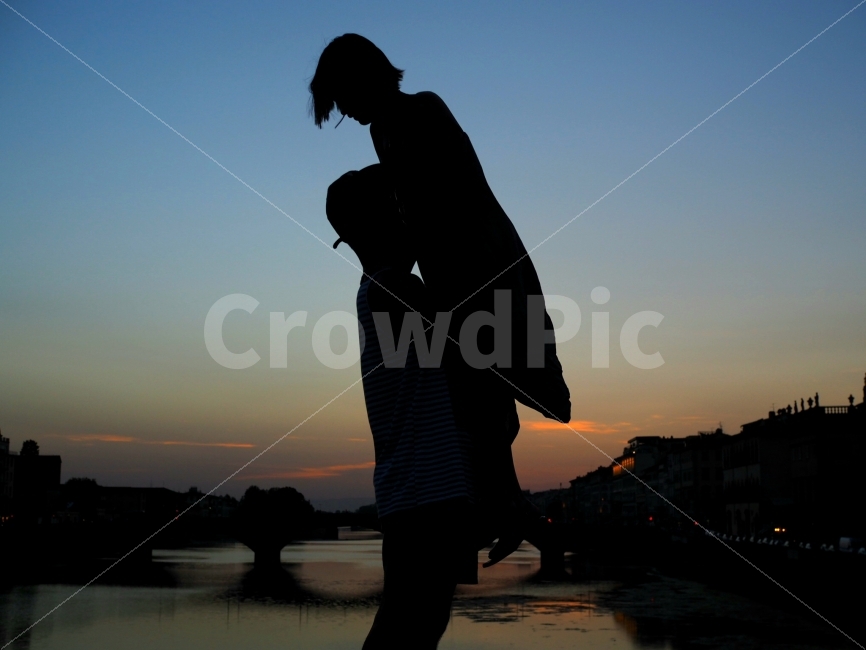 피렌체,석양,이탈리아,신혼,커플,사람,인물,인간,human,person,연인,커플,사랑,lover,couple,인물실루엣,사람실루엣,character silhouette,human silhouette,silhouette,실루엣