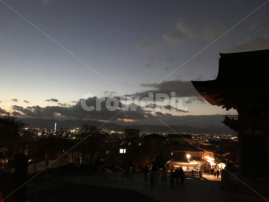 일본,교토,사원,노을,저녁,야경,밤,풍경,nightscape,night,landscape,architecture,건축물,building,건물,shrine,신사,pagoda,탑,worship,예배