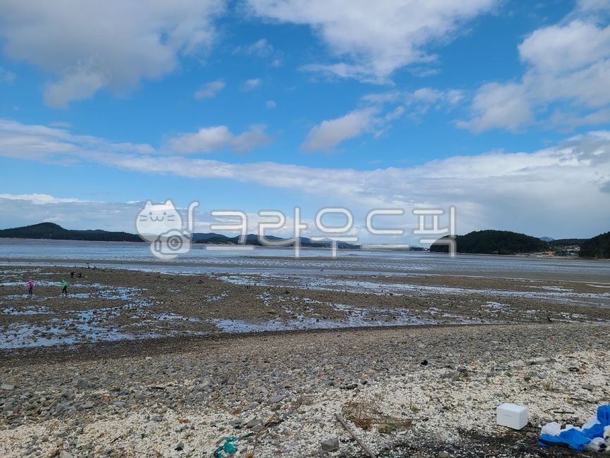 바다,바닷가,갯벌,자갈,흙길