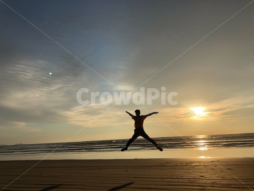 코타키나발루,코타키나발루선셋,성공세리머니,성공달성,선셋,야경,남자,nature,자연,person,사람,human,인간,outdoors,옥외,해변,바다,beach,sea,인물실루엣,사람실루엣,character silhouette,human silhouette,여행,휴가,traveling,vacation,trip