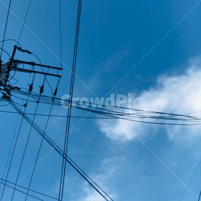 하늘,전선,sky,맑은하늘,구름,자연,풍경,nature,landscape,utility pole,전신주