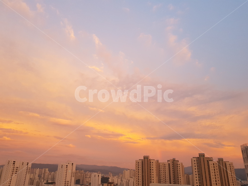 노을,저녁노을,아파트,하늘,풍경
