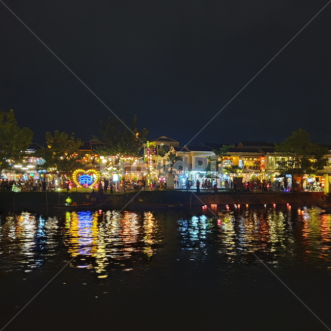 waterfront,워터프론트,water,물,베트남,호이안,야경,밤,강