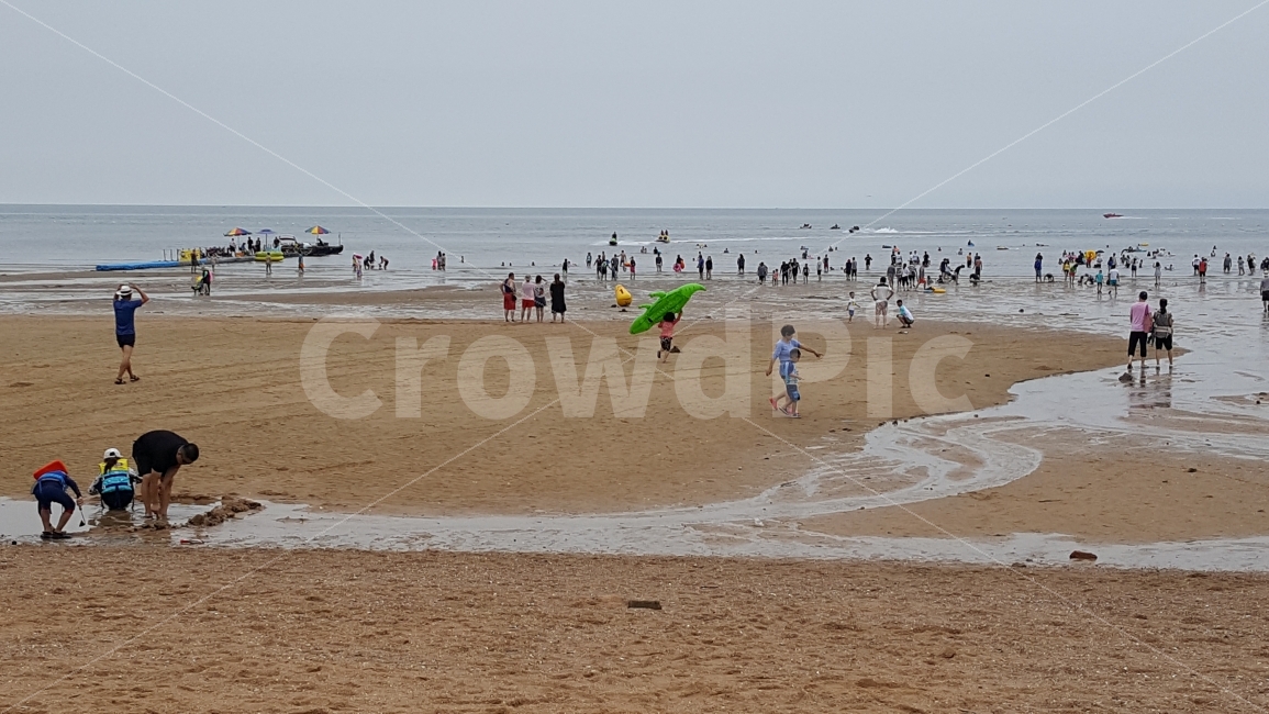을왕리,여름,바닷가,휴가,썰물,물놀이,해변,바다,beach,sea,사람,인물,인간,human,person