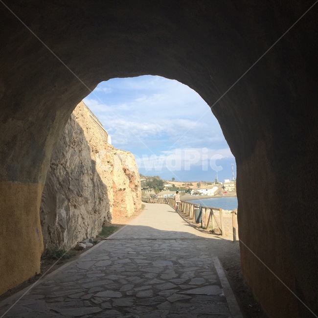터널,통로,굴,바다,tunel,walkway,보도,path,sea