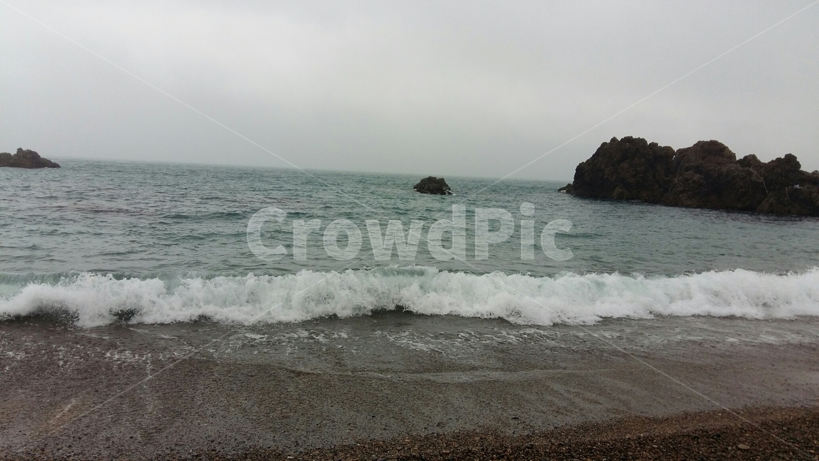 자연,바다,흐림,파도,어두컴컴,안개,해변,바다,beach,sea
