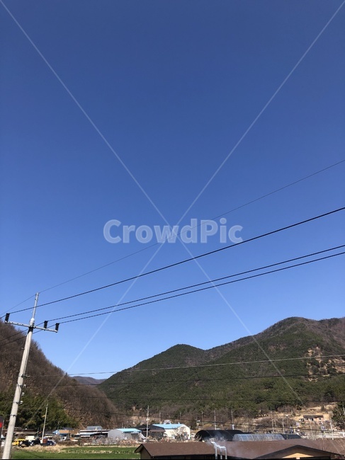 시골,풍경,하늘,파란색,고즈넉한,산