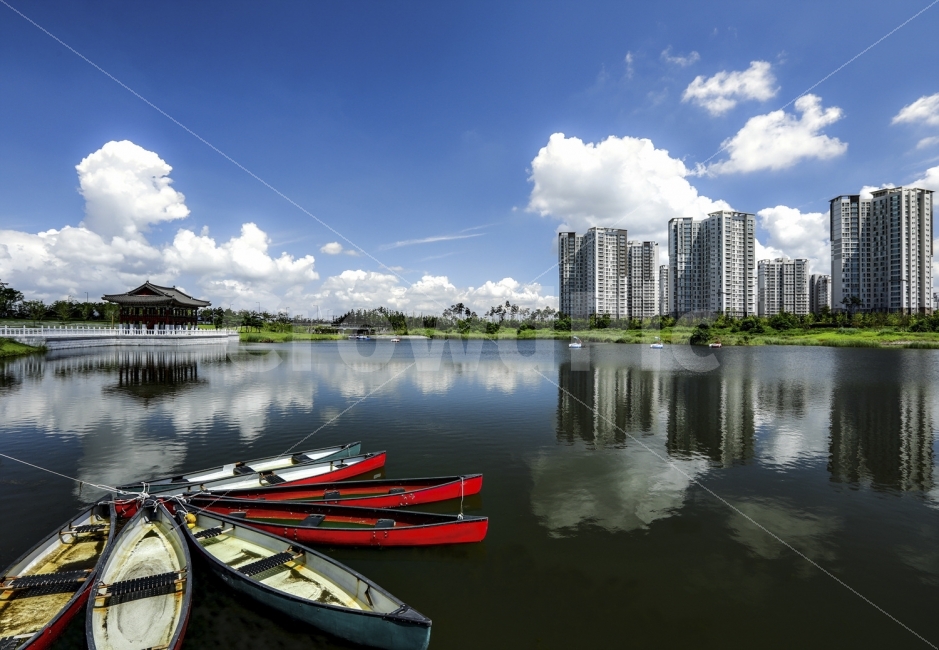 청라,하늘,보트,호수,구름,도시,풍경,city,landscape,한국도시풍경,한국도시경관,korea cityscape