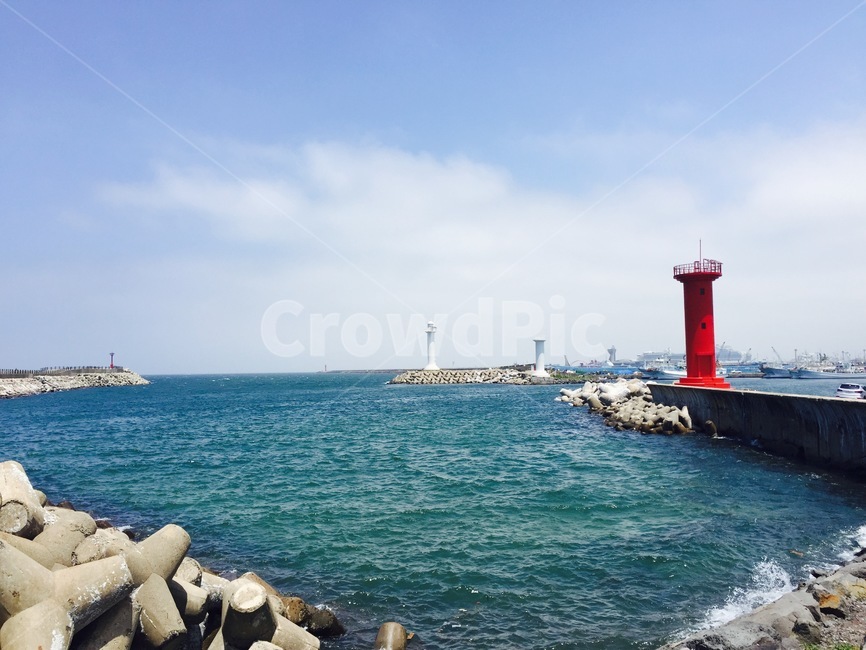 바다,등대,방파제,제주도,푸른바다,빨간등대