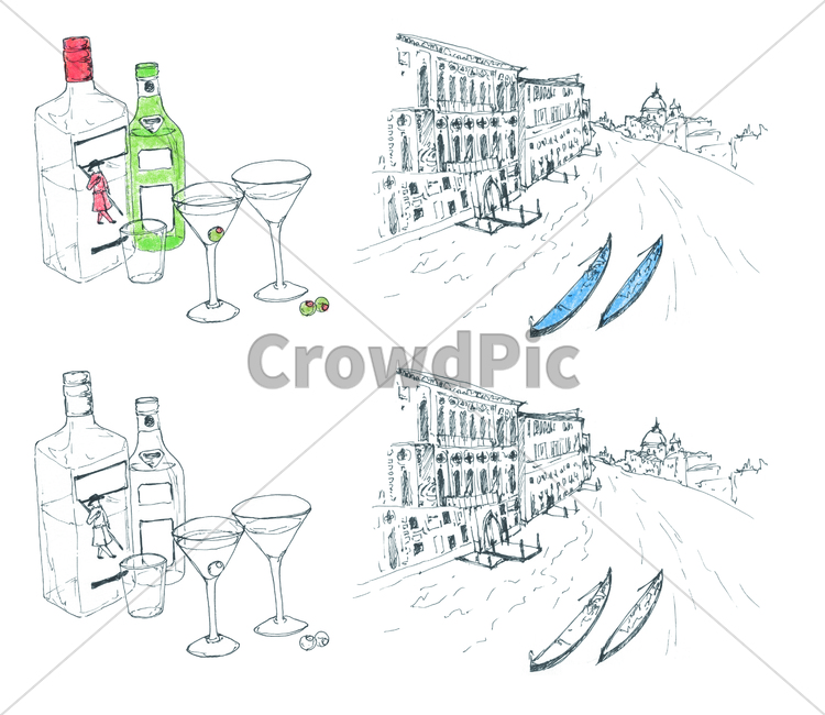 손그림,handdrawing,팬그림,팬라인,pen,penline,penpicture,pendrawing,venice,베니스,술,alcoholicdrink