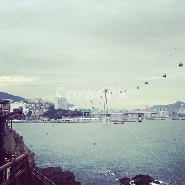바다,해변,풍경,다리,케이블카