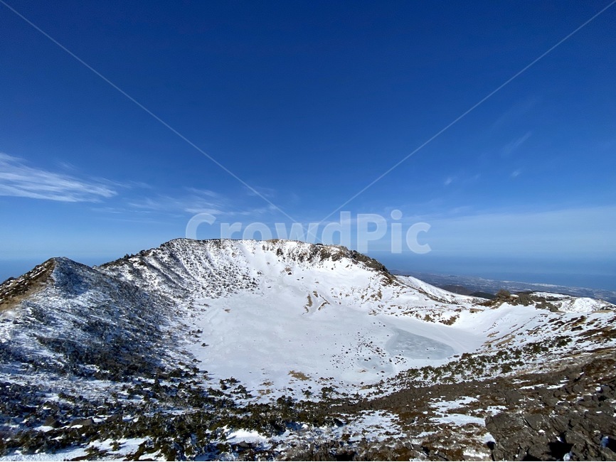 mountainrange,산맥,ice,경사,outdoors,mountain,산,한라산,제주도,설경