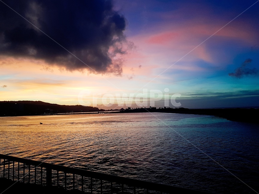 바다,sea,일몰,sunset,구름,자연,풍경,날씨,scenery,weather,sunny,산,무지개빛,자연,풍경,nature,landscape,outdoors,옥외