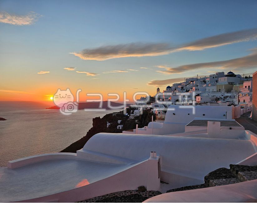 Greece,sky,cloud,ocean,white,city,sunset,cityscape,sea view,santorini