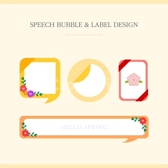 봄,식물,꽃,라벨,말풍선,텍스트박스,봄,계절,spring,season,그래픽,일러스트레이션,graphic,illustration