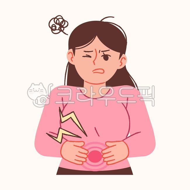 일러스트,월경전증후군,생리전증후군,여자,여성,pms,사람,캐릭터,증상,생리통,복통,배,아픈,통증,월경통,복부,고통,아랫배