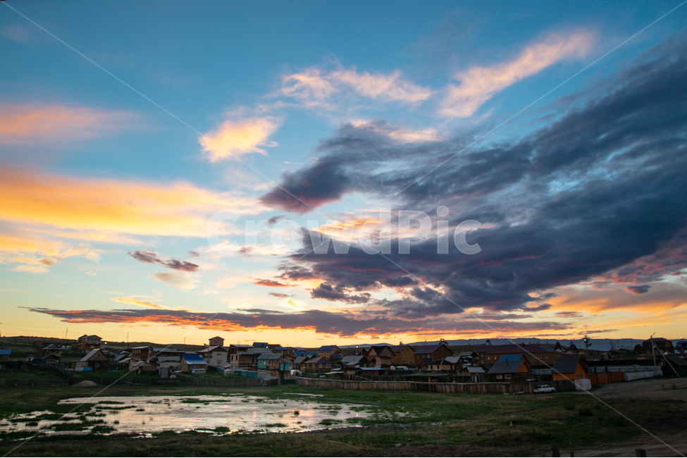노을,구름,하늘,마을,풍경,시골,마을,풍경,landscape,country,rural,town,해외,외국,세계,foreign,oversea,world